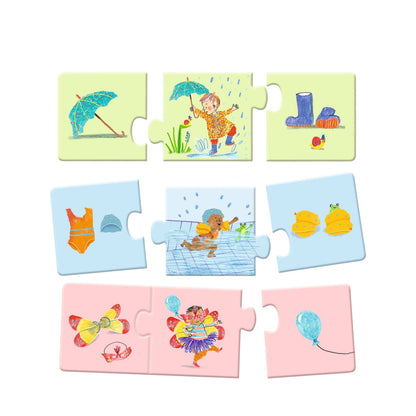 Djeco - My Daily Life Trio Puzzles - 8 x 3pc