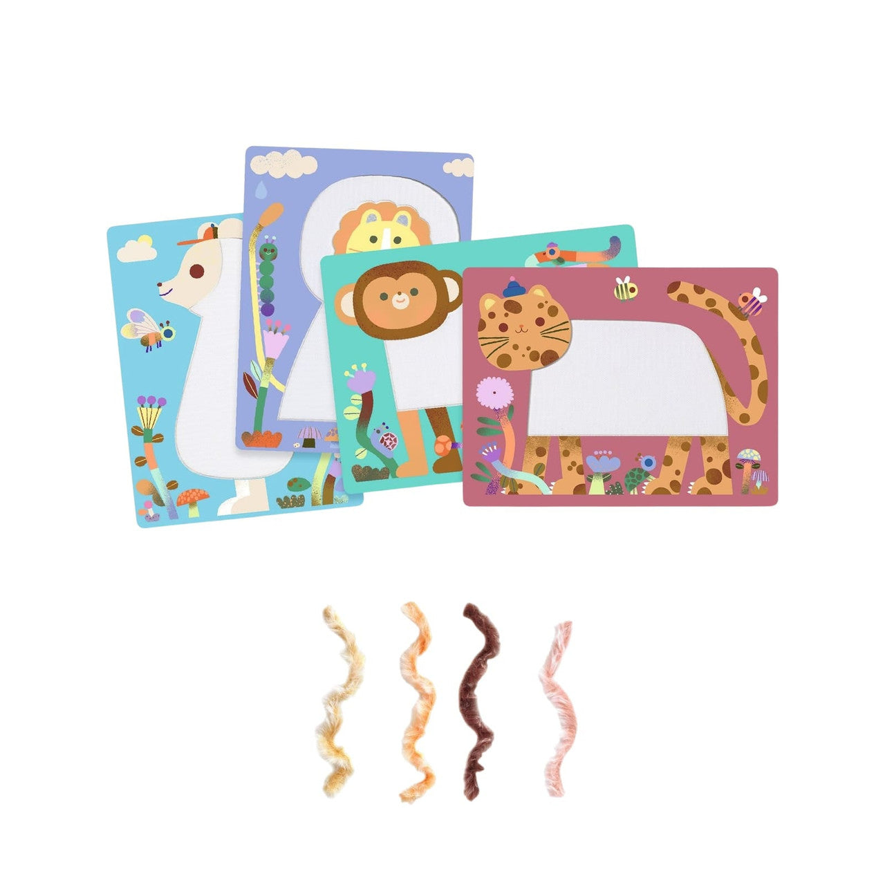 Djeco - Fluffy Friends Wool and Velcro Craft Set