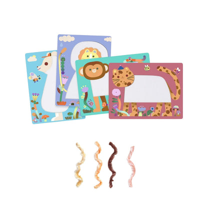 Djeco - Fluffy Friends Wool and Velcro Craft Set