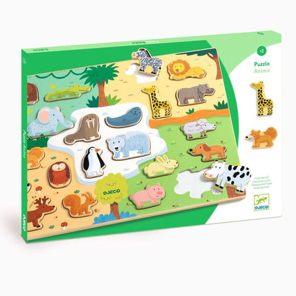 Djeco - 22 Piece Animal Wooden Puzzle