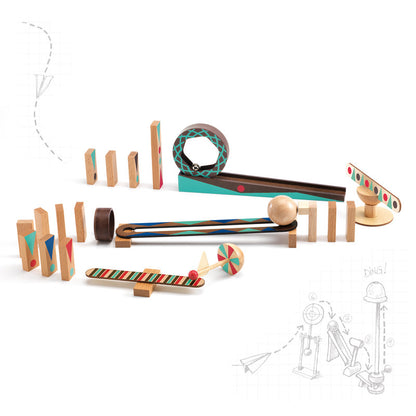Djeco - Zig & Go Roll - Action & Reaction- 28pc Set