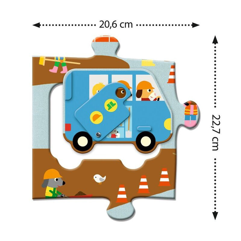Djeco 17pc - Construction Site Giant Puzzle