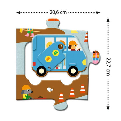 Djeco 17pc - Construction Site Giant Puzzle