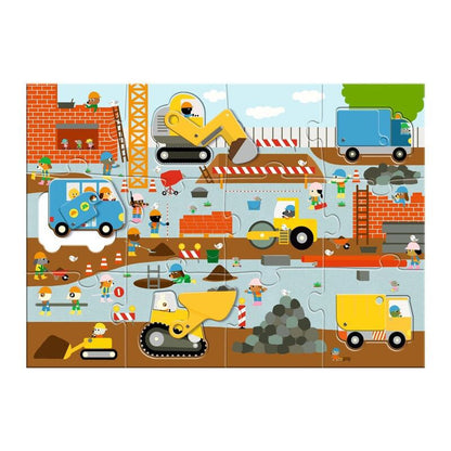 Djeco 17pc - Construction Site Giant Puzzle