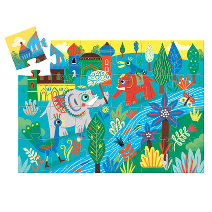 Djeco Haathee Asian Elephant Silhouette Puzzle 24pc