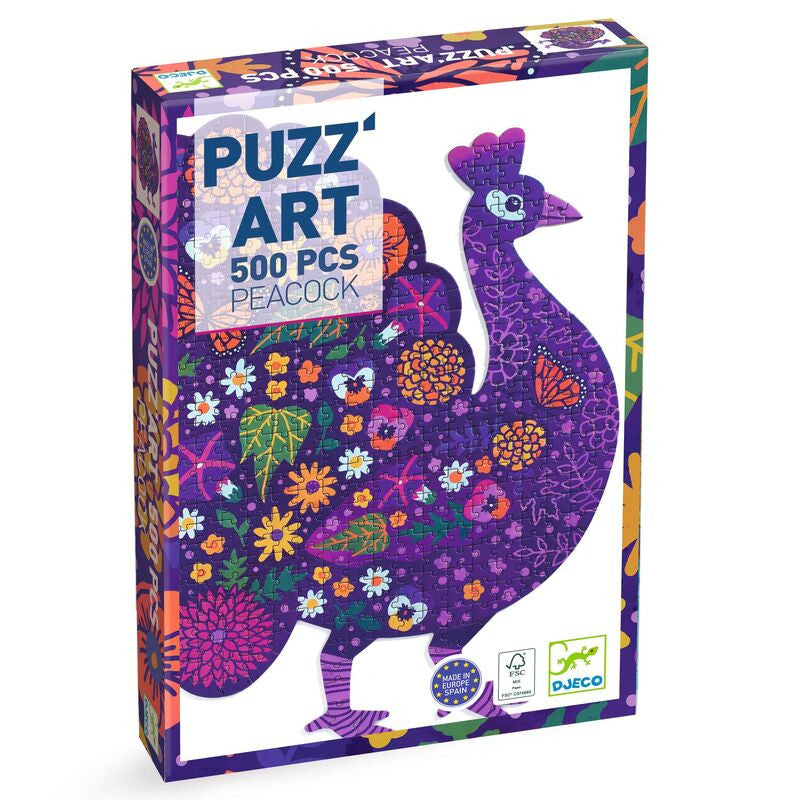 Djeco - Peacock Art Puzzle 500pc