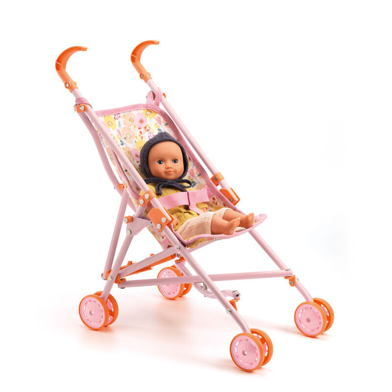 Djeco - Pomea Collection - Flower Doll Umbrella Stroller