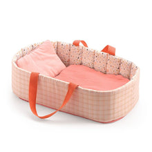 Djeco - Pomea Collection - Pink Lines Doll Bassinet