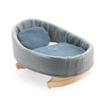 Djeco - Pomea Collection - Blue Dream Doll Rocking Cradle