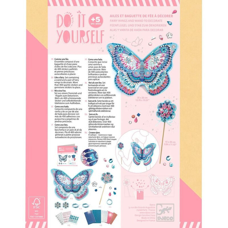 Djeco - Do It Yourself - Like a Fairy Wings & Wand Set