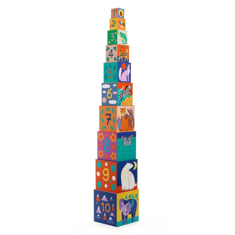Djeco - Wild Animal Nesting & Stacking Blocks