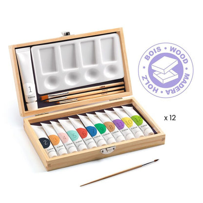 Djeco - Artist's Box with 12 Gouaches