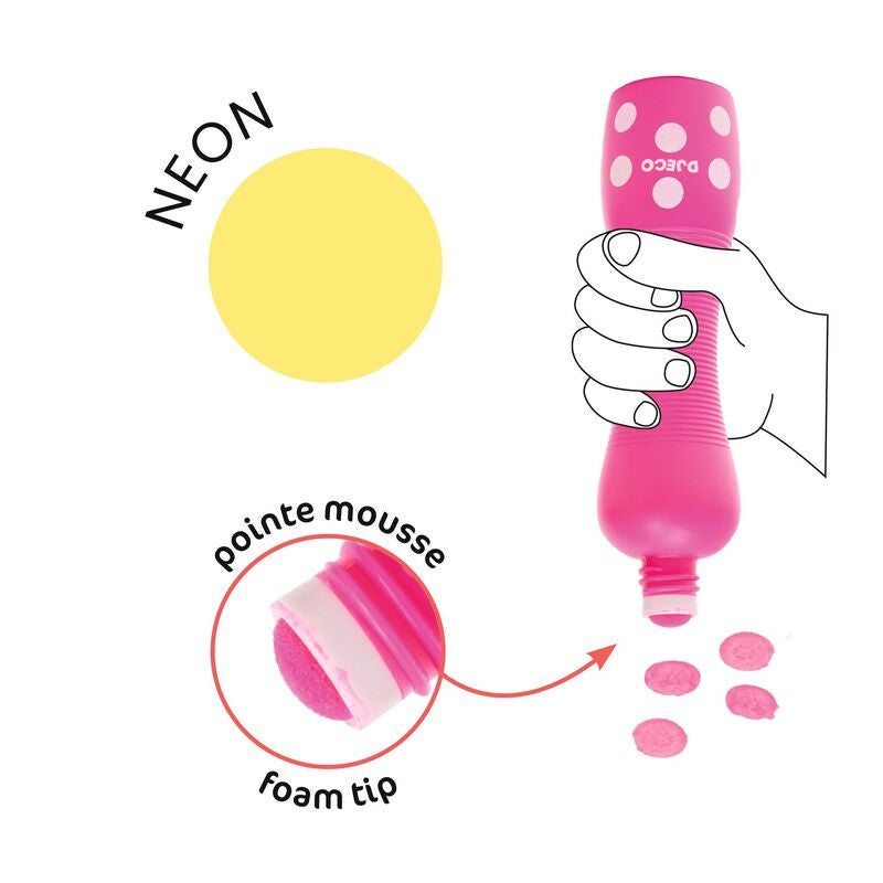 Djeco - Fluorescent Foam Markers 4pk