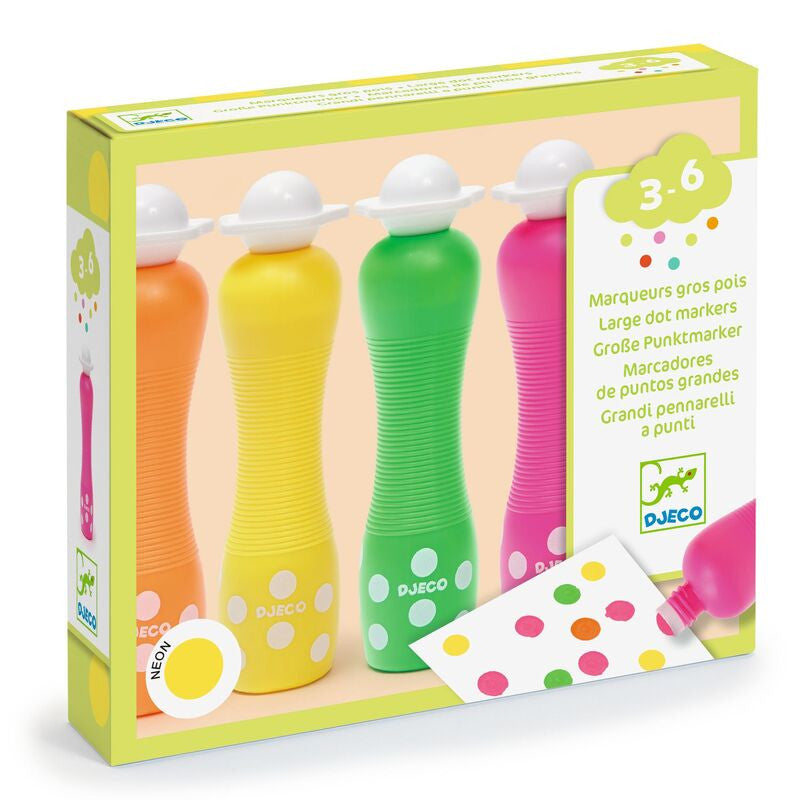 Djeco - Fluorescent Foam Markers 4pk