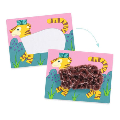 Djeco - Animals with Hats Wool and Velcro Craft Set