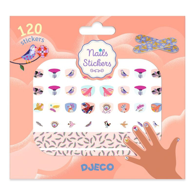 Djeco - 120 Feather Nail Stickers