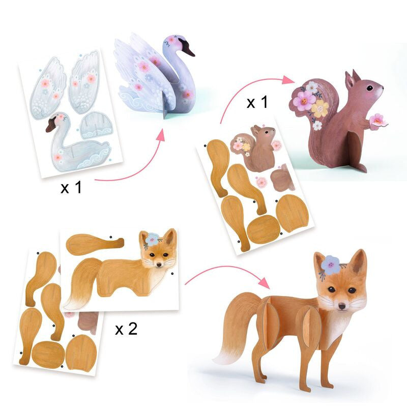 Djeco - Fluffy Animals Art & Craft Activity Box