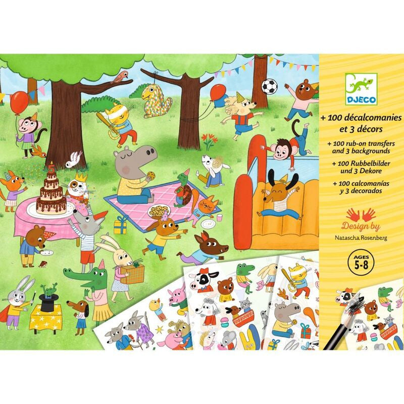 Djeco Decals - Party Time! Rub-On Transfers