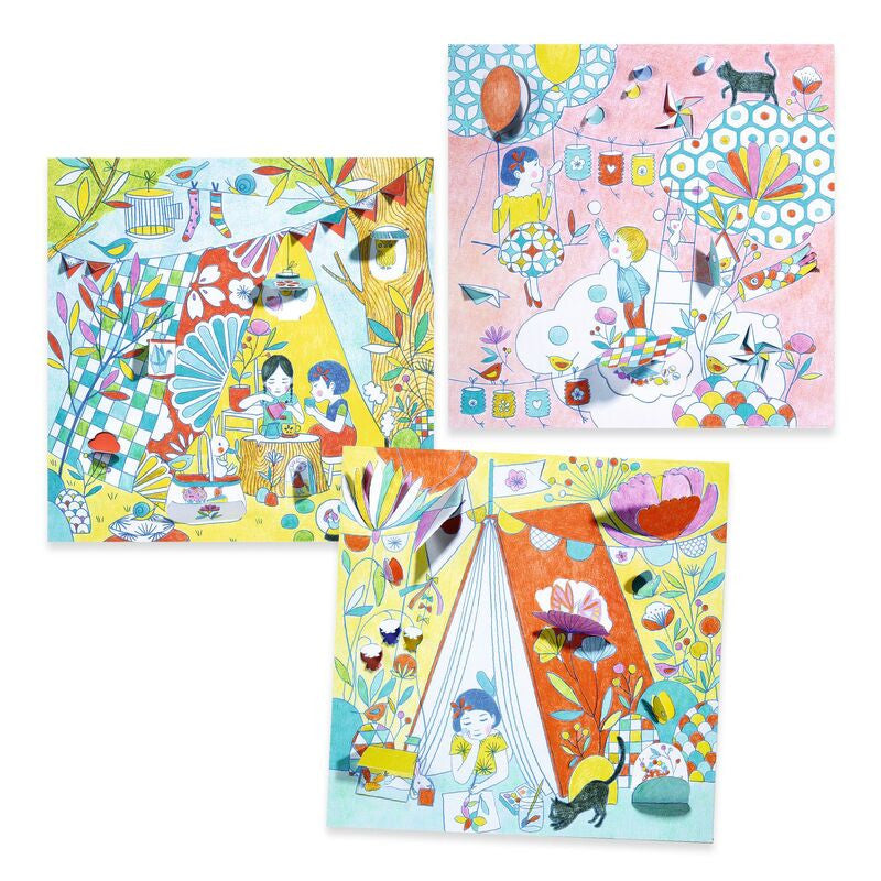 Djeco - Ninas Play Tent Colouring Surprise Kit