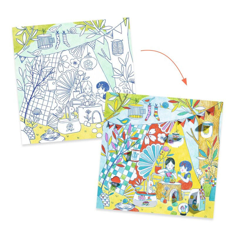 Djeco - Ninas Play Tent Colouring Surprise Kit