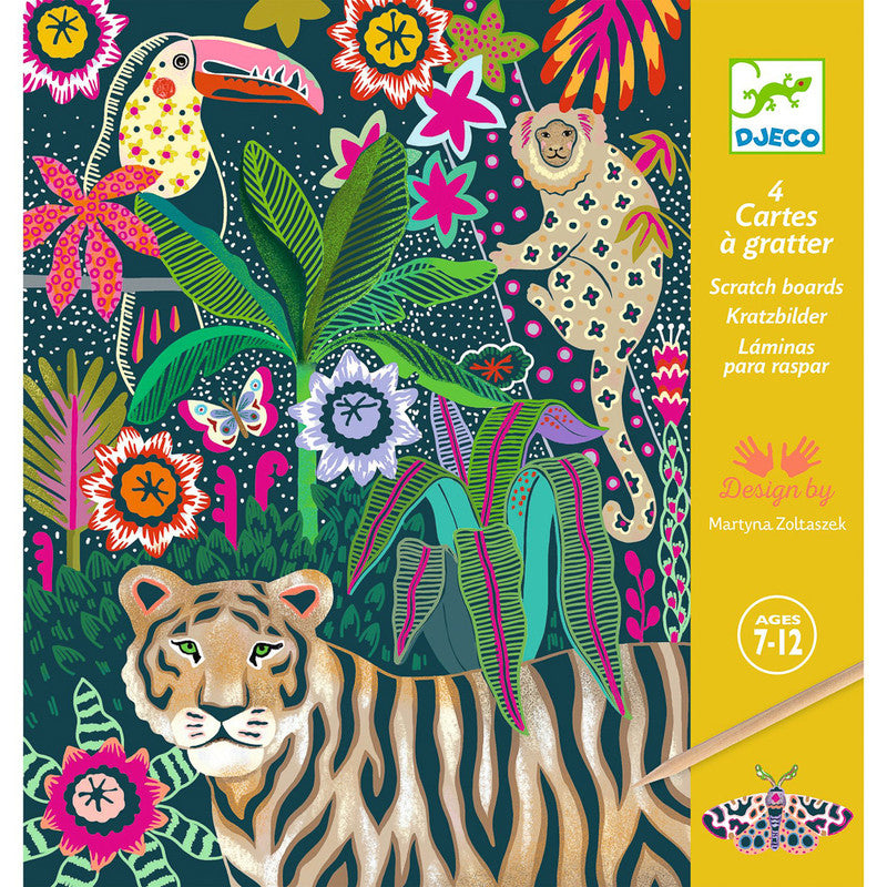 Djeco -  Rococo Neon Jungle Scratch Cards