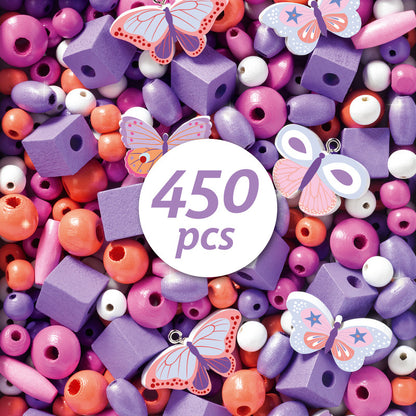 Djeco - Colourful Butterfly Wooden Beads