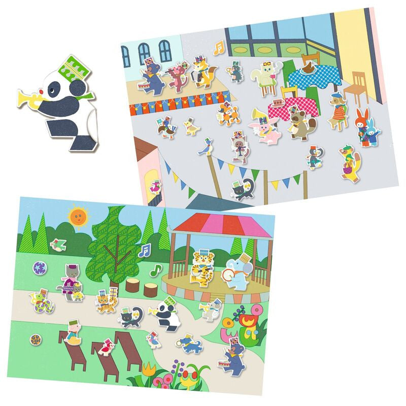 Djeco - Fanfare Removable Puffy Stickers