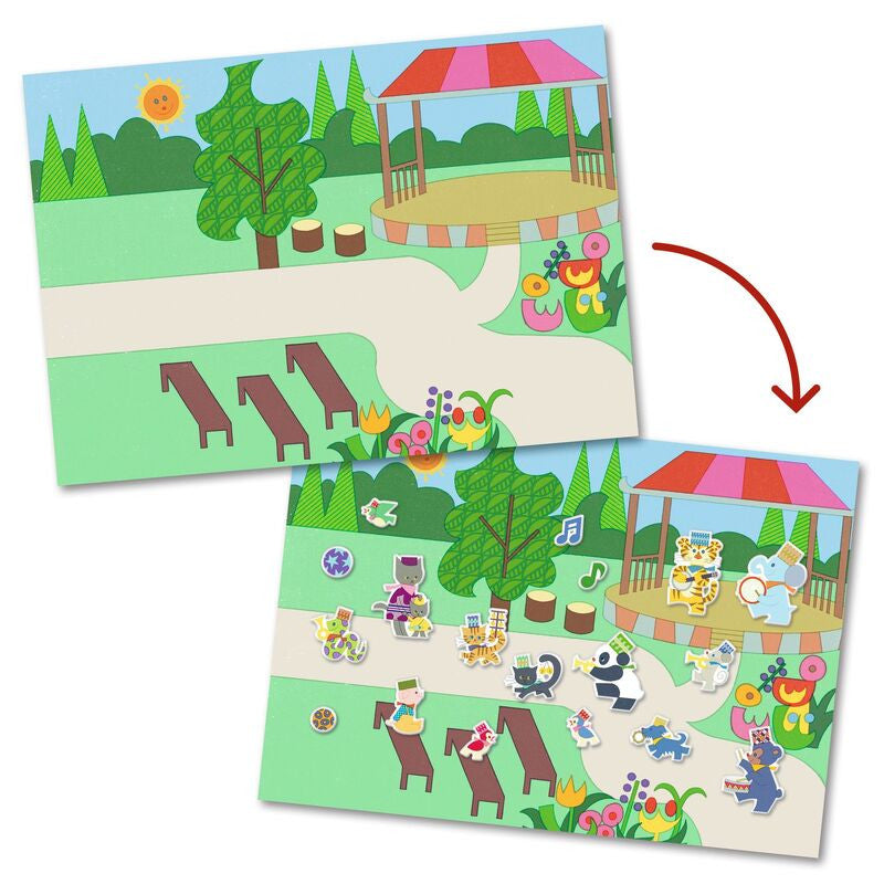 Djeco - Fanfare Removable Puffy Stickers