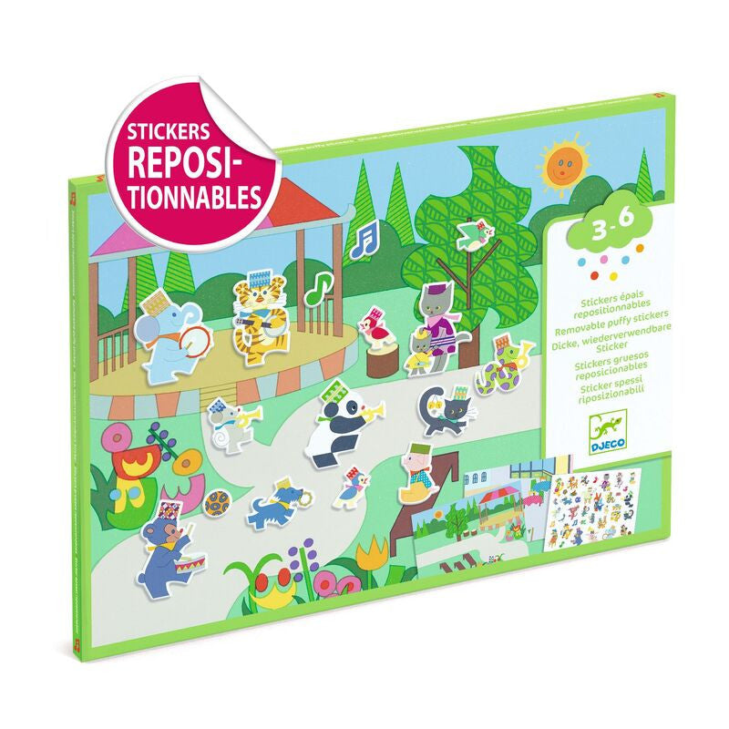 Djeco - Fanfare Removable Puffy Stickers