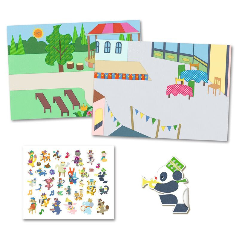 Djeco - Fanfare Removable Puffy Stickers