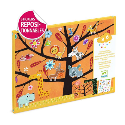 Djeco - Tree Climb 30 pc Reusable Puffy Stickers