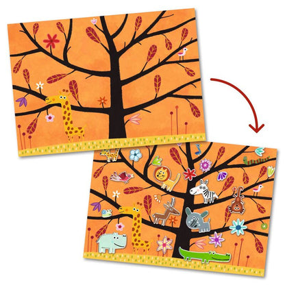 Djeco - Tree Climb 30 pc Reusable Puffy Stickers