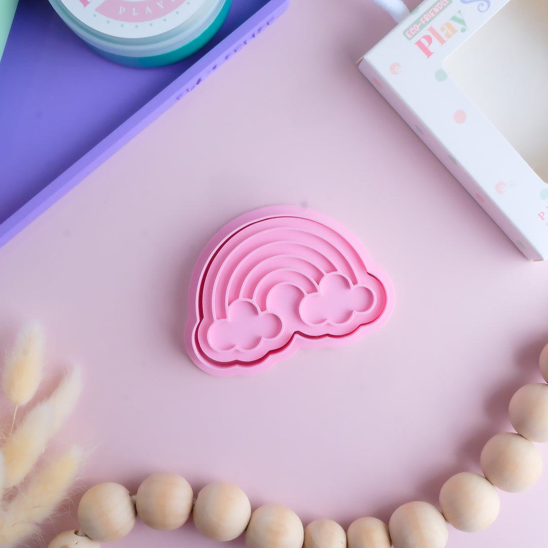 Play Sense - Eco Playdough Stamp - Rainbow with Cloud Pink