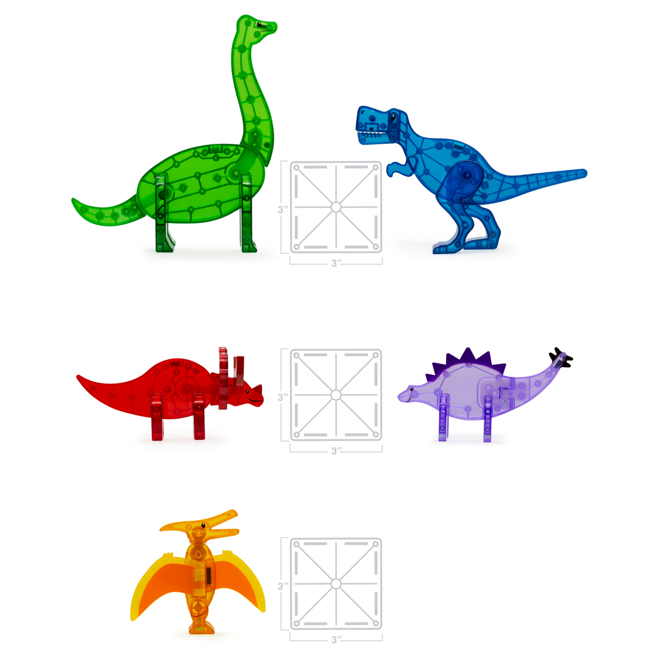 MAGNA-TILES - Dinos - 5-Piece Set