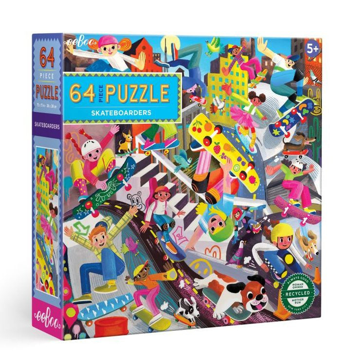 Eeboo 64pc - Skateboarders Puzzle