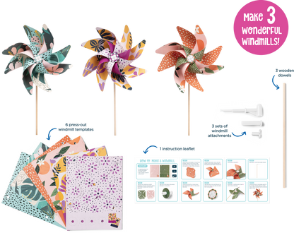 Educational Colours - Imagine, Make & Play Wonderful Windmills - 3 Pack