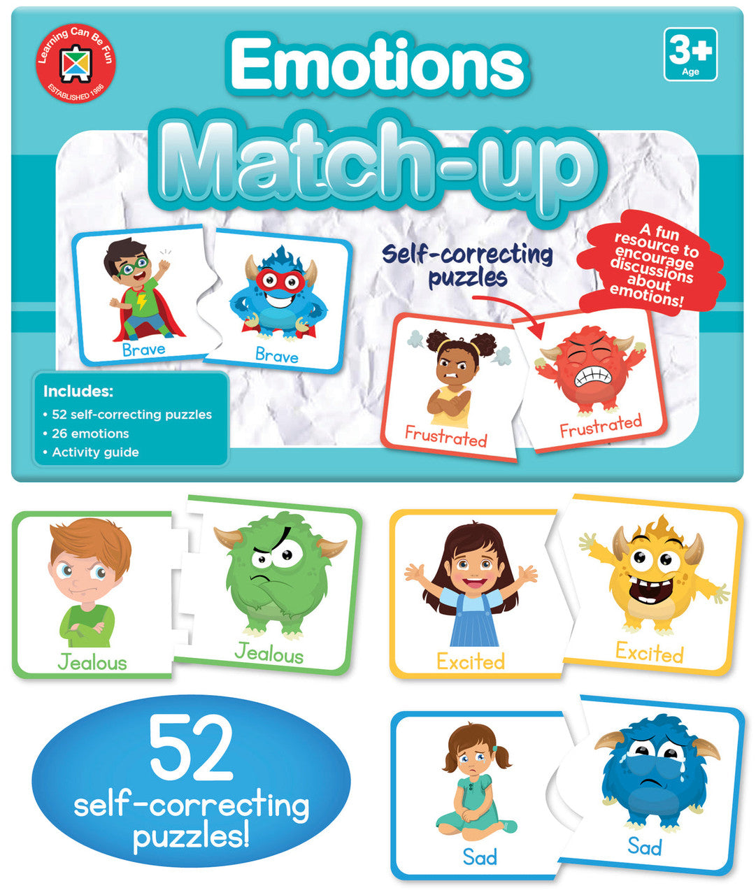 Learning Can Be Fun -  Emotions Match-up Self-Correcting Puzzles