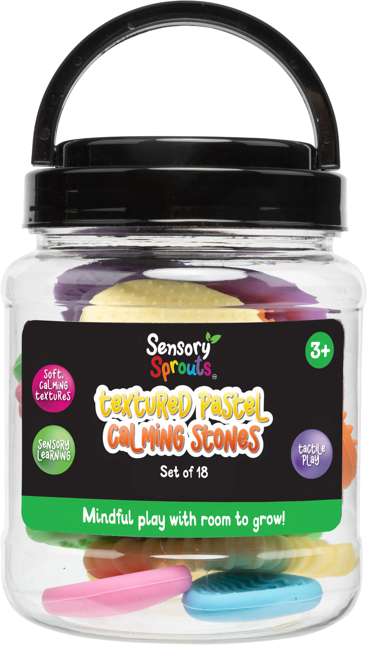 Sensory Sprouts Textured Pastel Calming Stones Set of 18