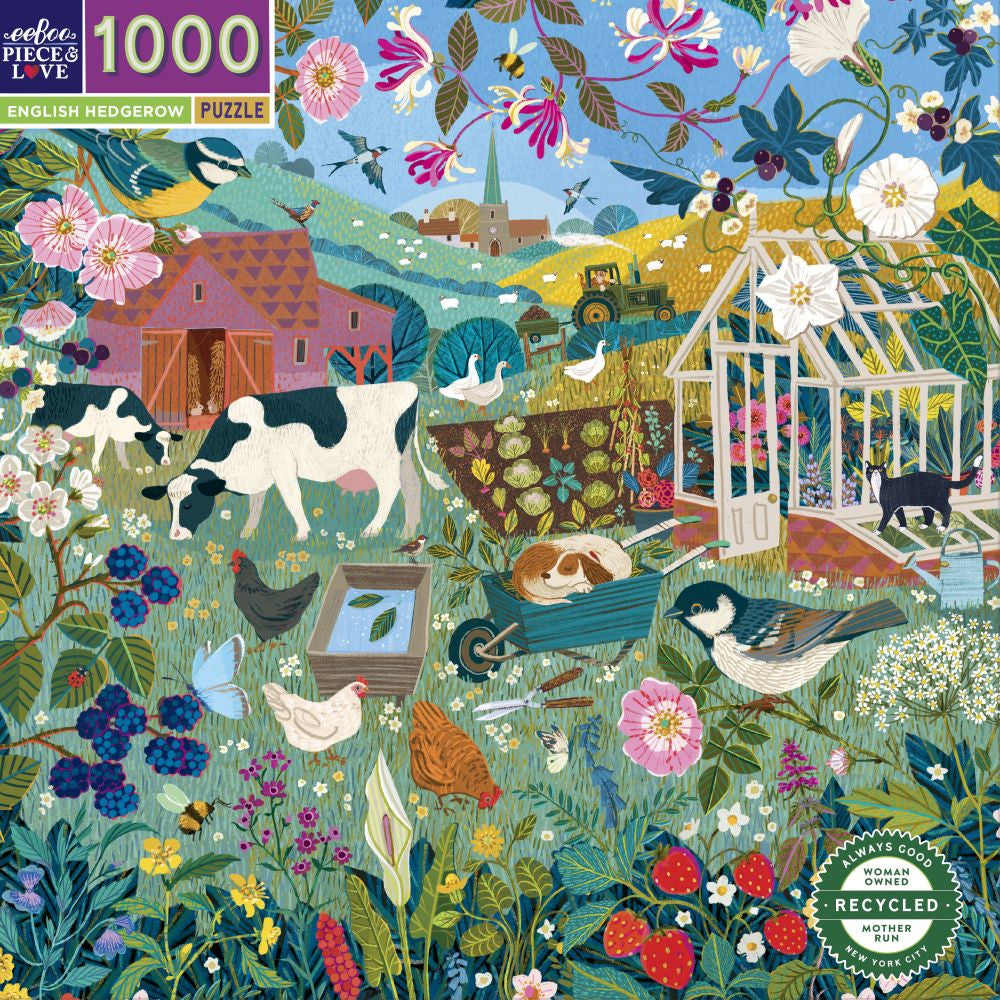eeBoo 1000pc - English Hedgerow Puzzle