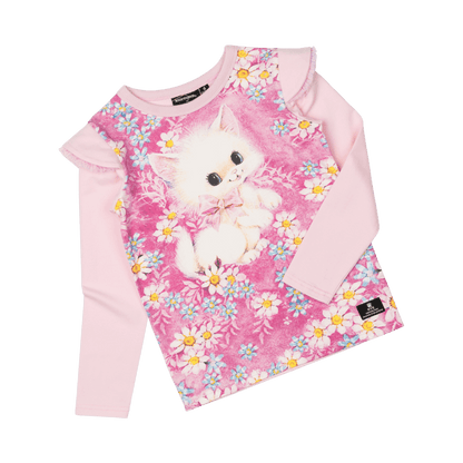 White Kitten Long Sleeve T-Shirt - Teen