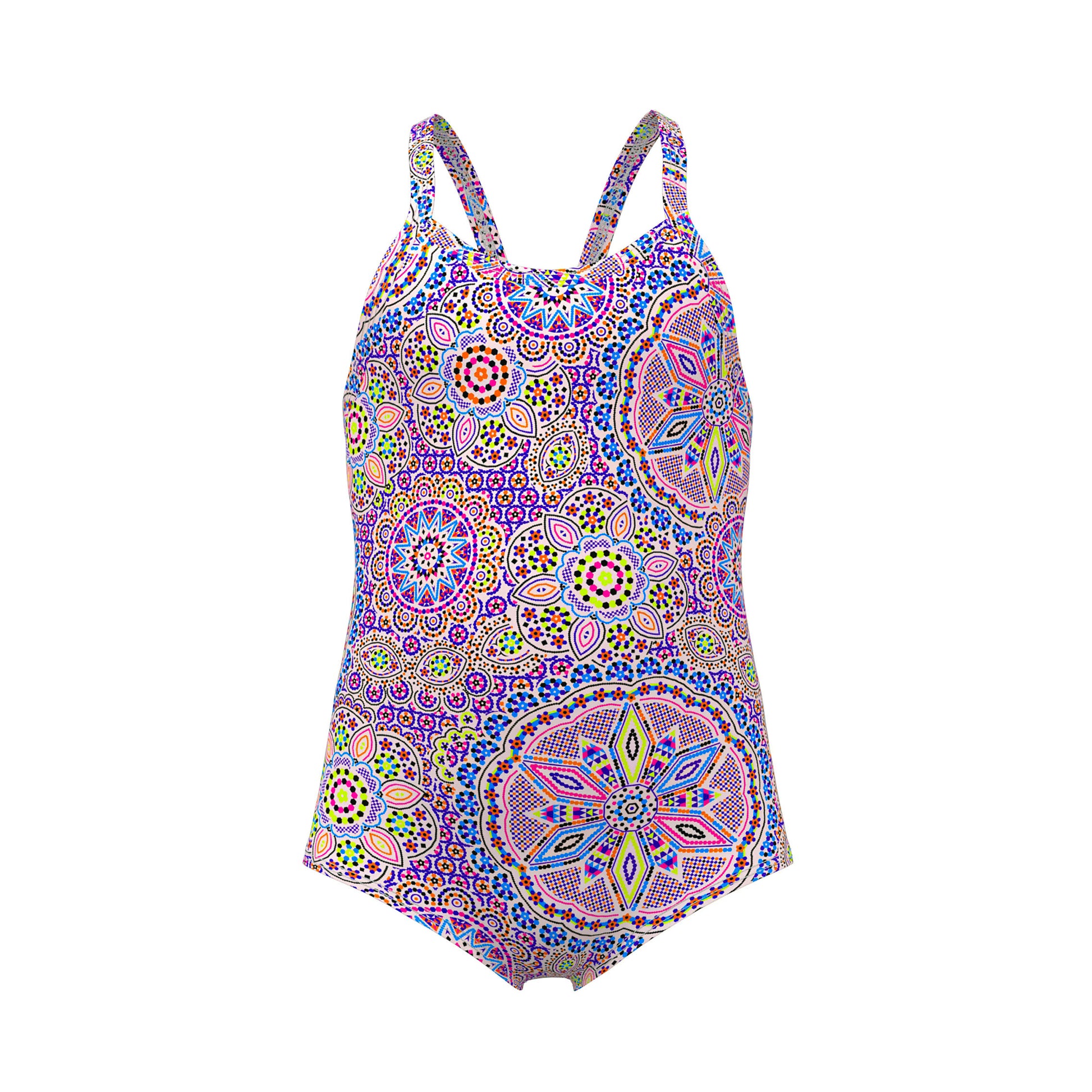 Toddler girls Love Lacy printed one piece swimsuit by Funkita with colourful chlorine-resistant swim fabric
