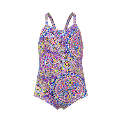 Toddler girls Love Lacy printed one piece swimsuit by Funkita with colourful chlorine-resistant swim fabric