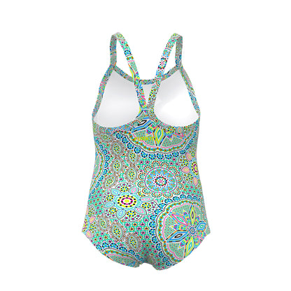Funkita Toddler Girls Pretti Penny printed one piece swimsuit with colourful chlorine-resistant design
