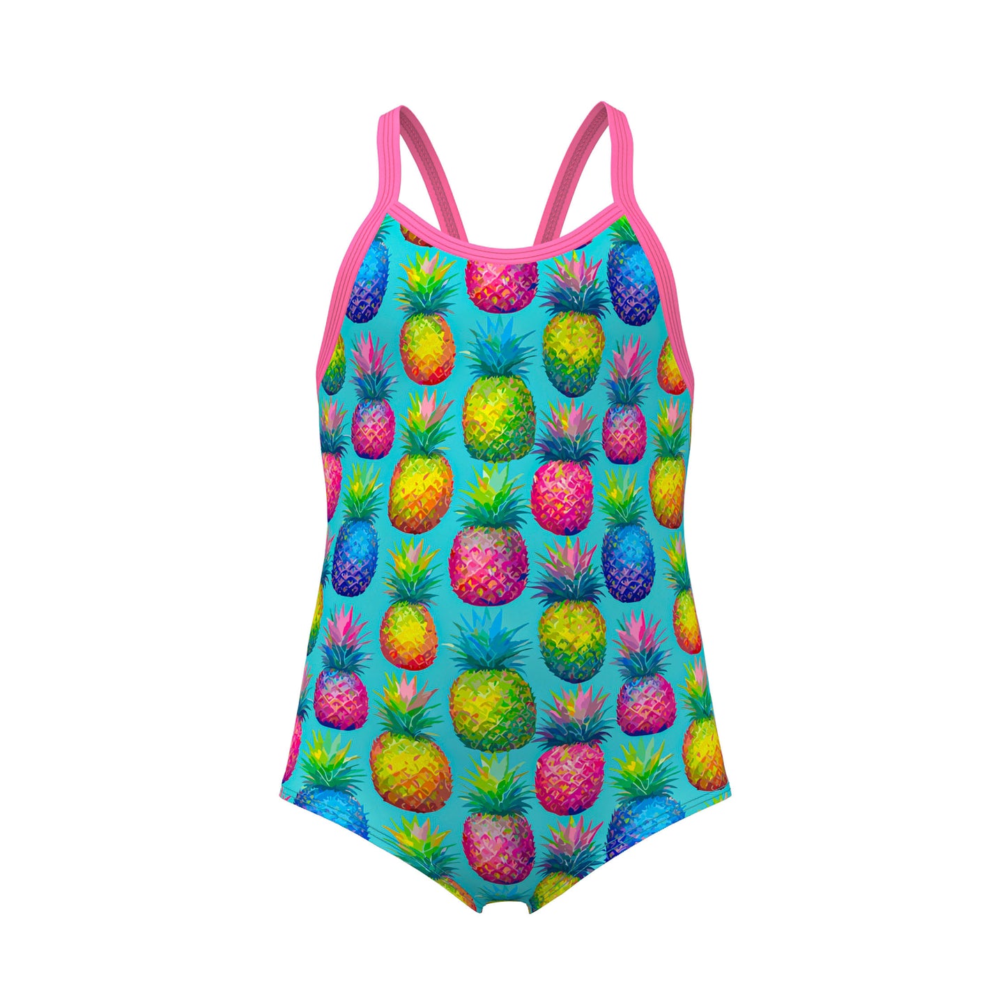 Funkita Toddler Girls Punchy Bunch printed one piece swimsuit with colourful design and full back coverage