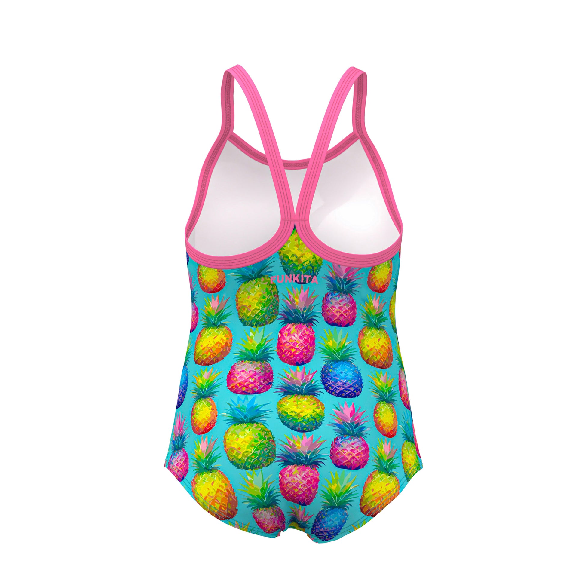 Funkita Toddler Girls Punchy Bunch printed one piece swimsuit with colourful design and full back coverage