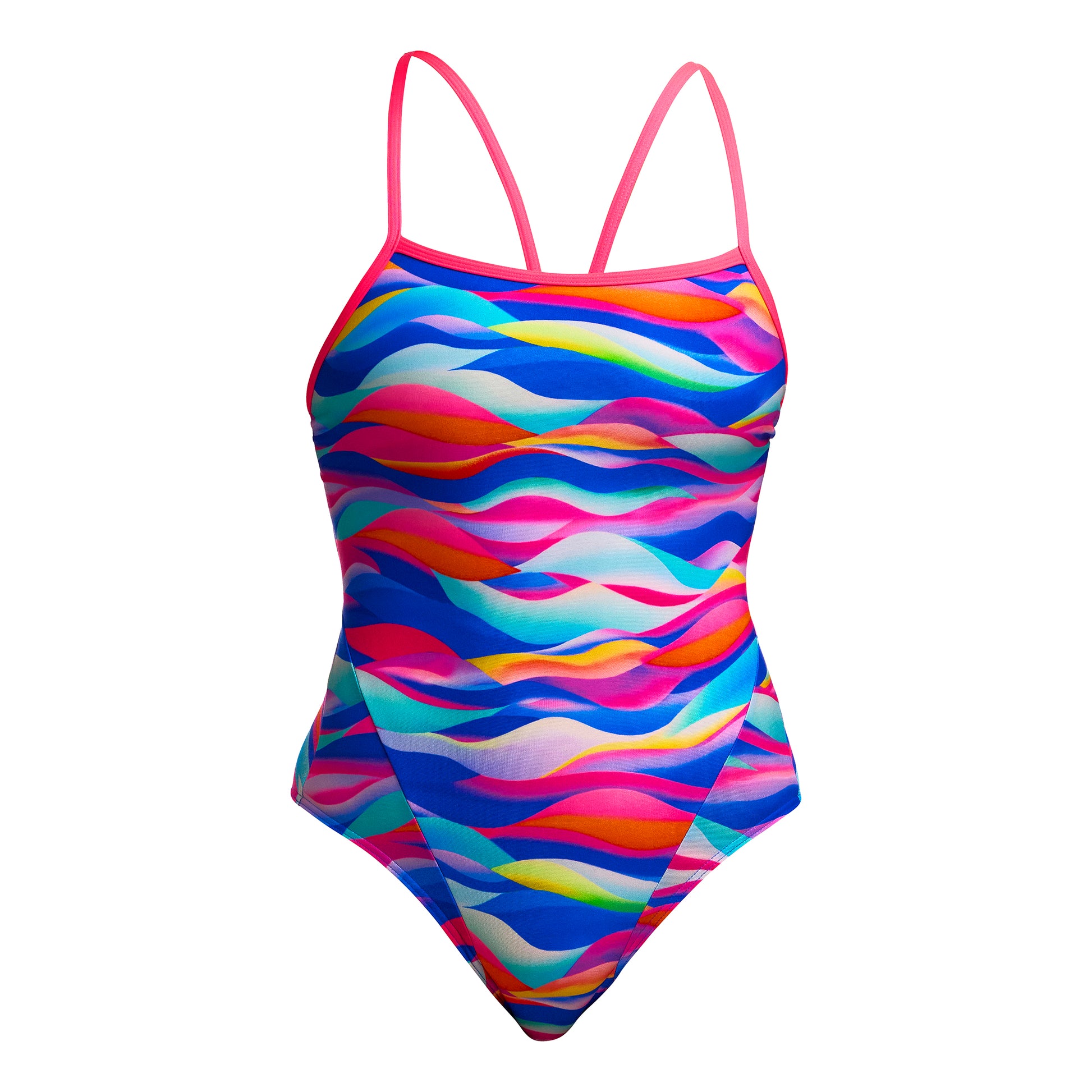 Funkita Girls Royal Wave Single Strap One Piece Swimsuit with chlorine-resistant ECO C-INFINITY fabric for training
