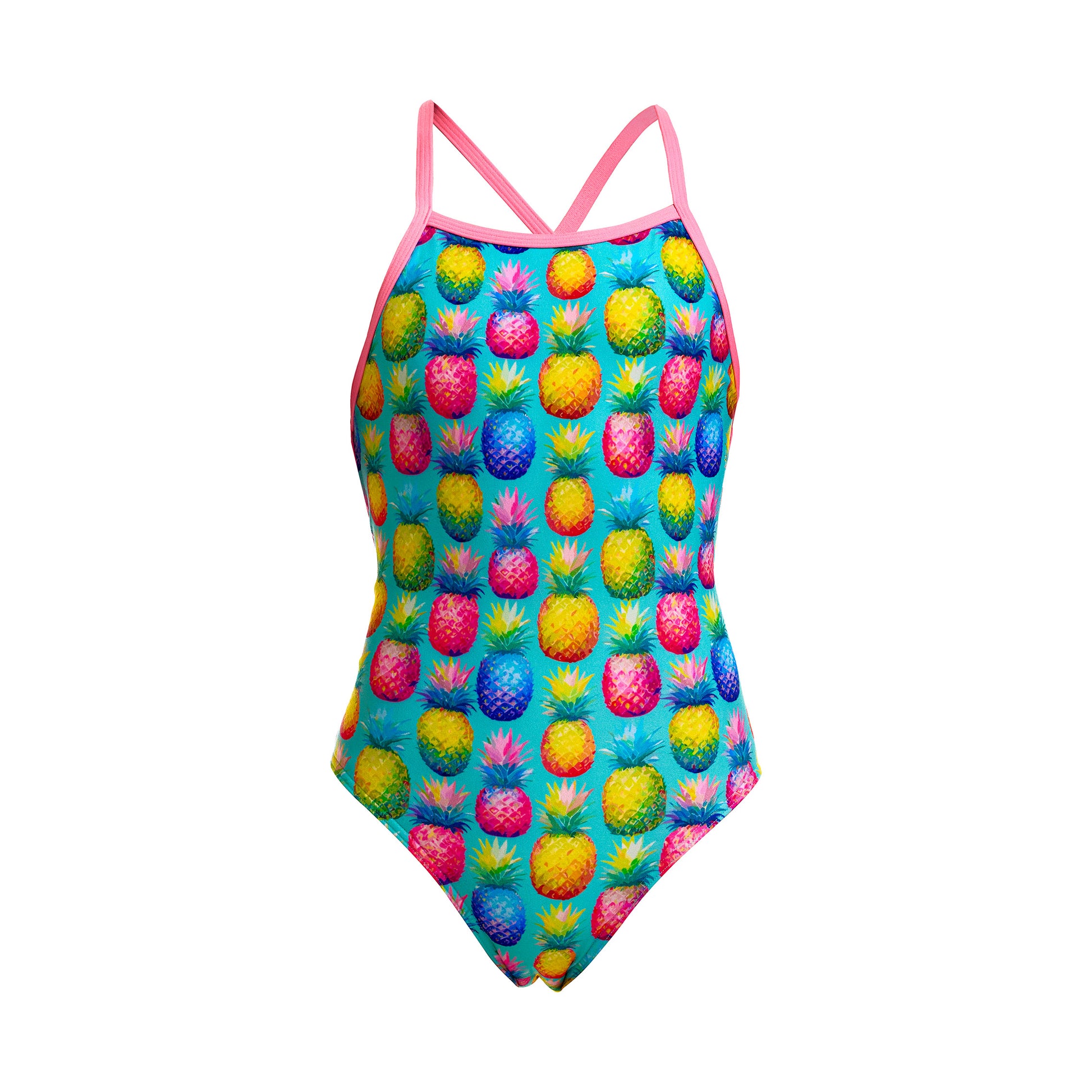 Funkita Girls Punchy Bunch Strapped In One Piece Swimsuit with chlorine-resistant ECO C-INFINITY fabric