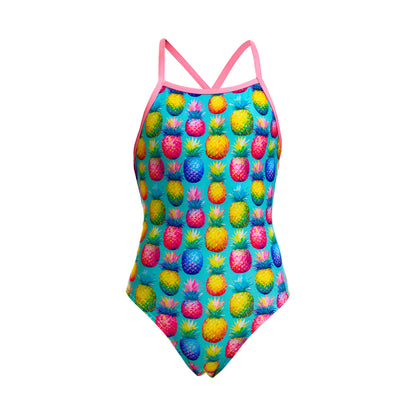 Funkita Girls Punchy Bunch Strapped In One Piece Swimsuit with chlorine-resistant ECO C-INFINITY fabric