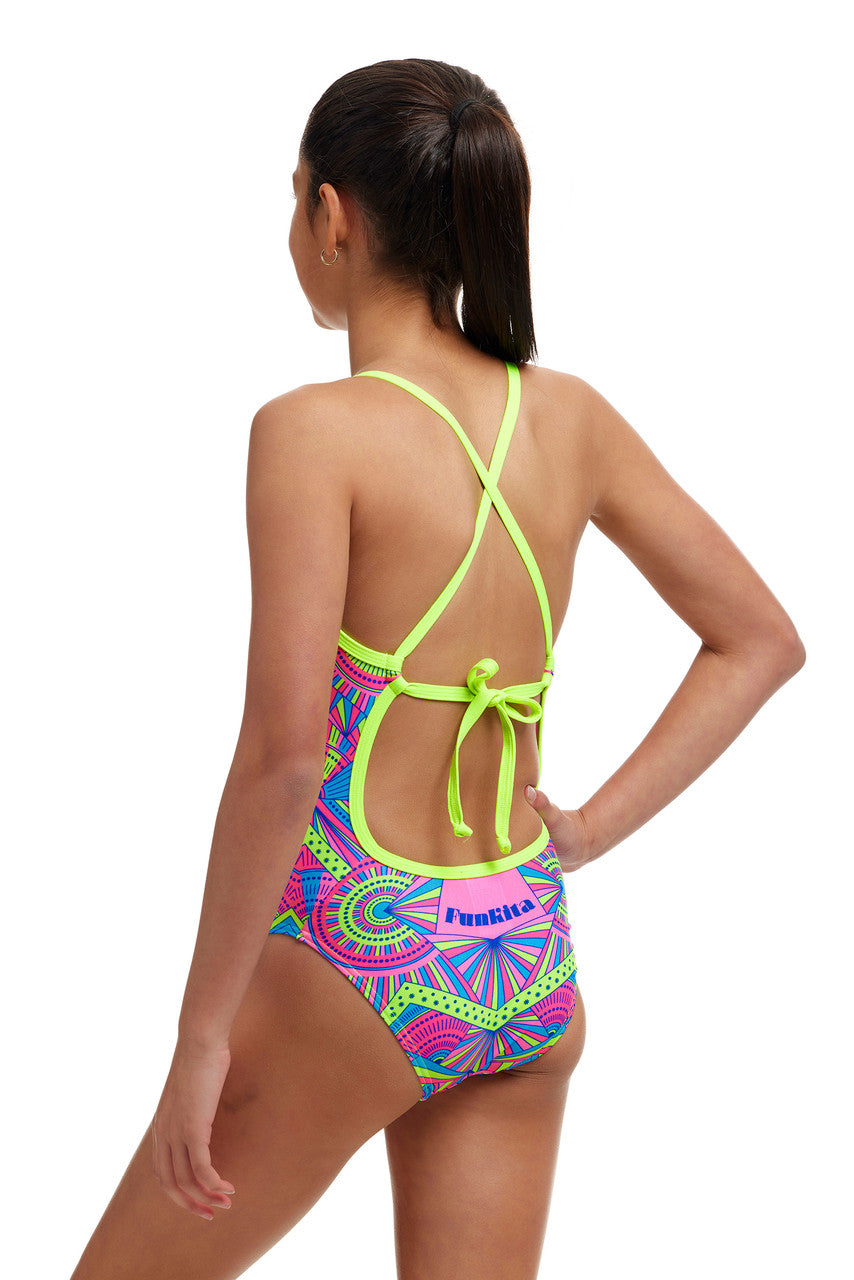Funkita - Girls Tie Me Tight One Piece Swimmers - Stellar Stars