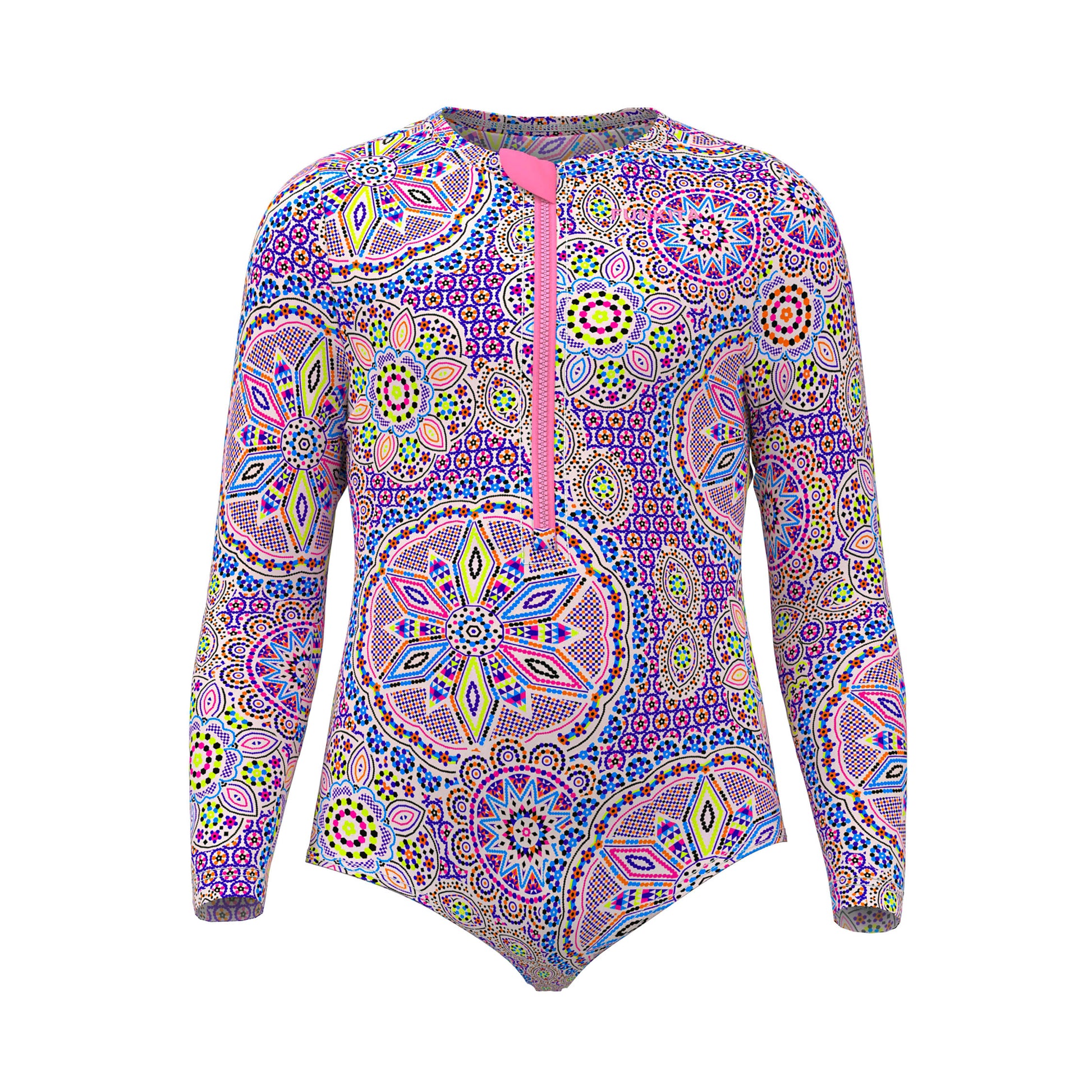 Funkita Toddler Girls Love Lacy Sun Cover One Piece swimsuit with long sleeves, UV50+ protection and ECO C-INFINITY fabric